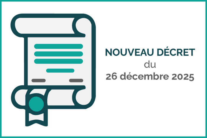 Pictogramme illustrant un décret signé et entré en vigueur